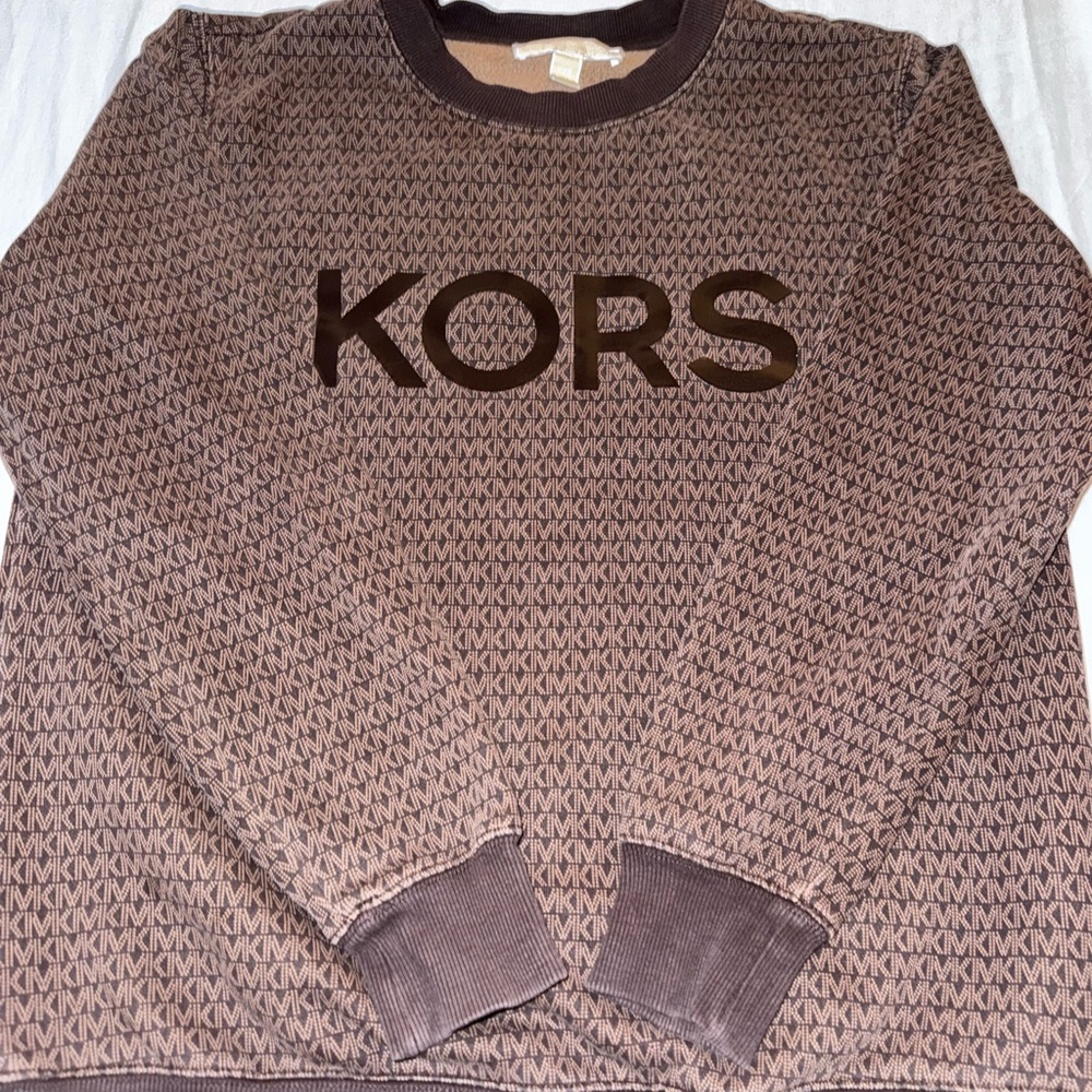 Michael Kors Brown Logo Crewneck Sweater